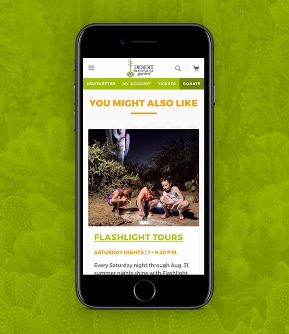 Desert Botanical Garden other similar events module on mobile