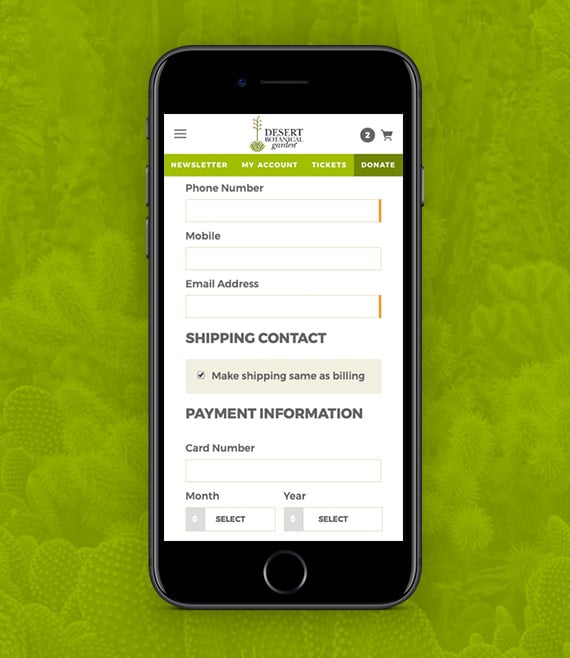 Desert Botanical Garden mobile form design
